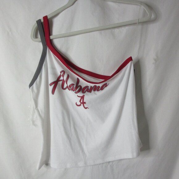 NCAA Alabama Crimson Tide Women's Tank Top One Shoulder White Size Large NWT - Picture 2 of 11